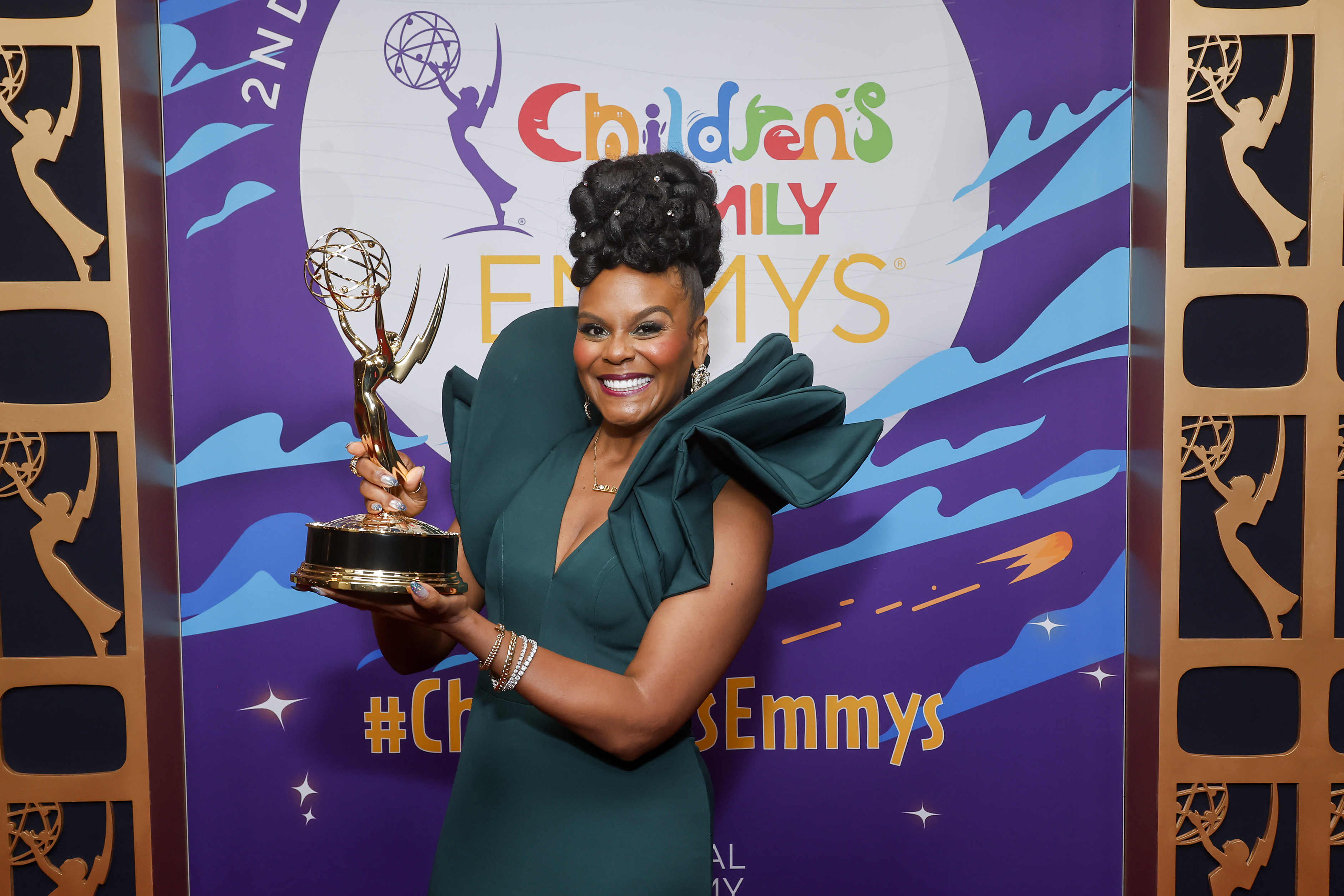 The internet personality holds her Emmy, 2023