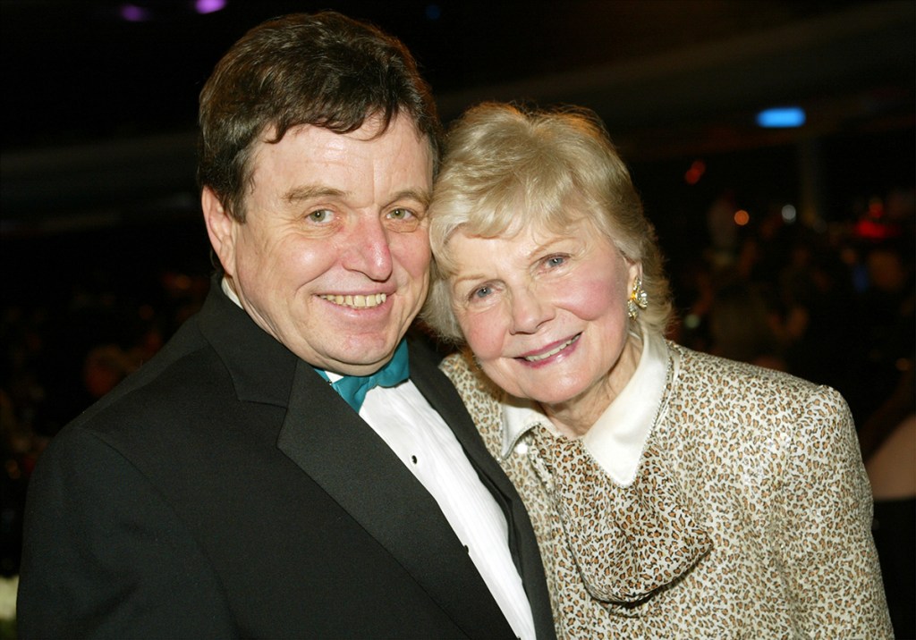 Actors Jerry Mathers and Barbara Billingsley pose during the TV Land Awards at the Hollywood Palladium on March 2, 2003