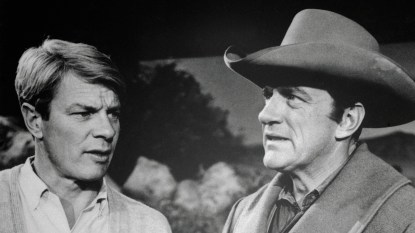 James Arness (right) with his brother, actor Peter Graves, mid 1960s
