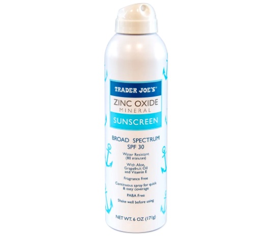 Trader Joe's Zinc Oxide Mineral Sunscreen Spray SPF30