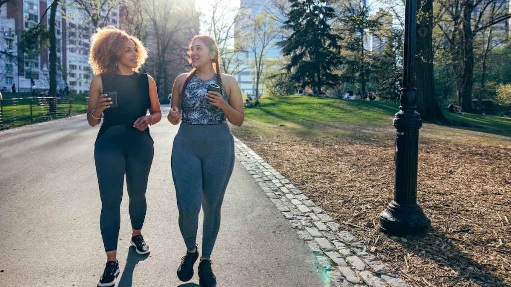 Two women exercising together
