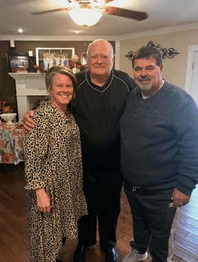 Tania (right) with Doug (left) and Hody (center)