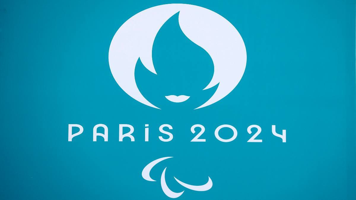 summer olympics 2024: The logo, Paris 2024 representing Paralympic Games several months prior to the start of the Paris 2024 Olympic and Paralympic Games is displayed on the facade of Paris town hall on February 13, 2024 in Paris, France. France will host Paralympic Games on August 28 to September 08, 2024