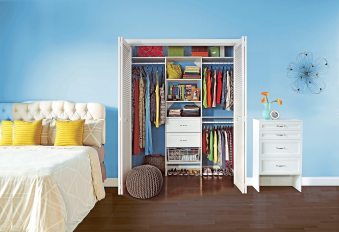 Organized closet in bedroom