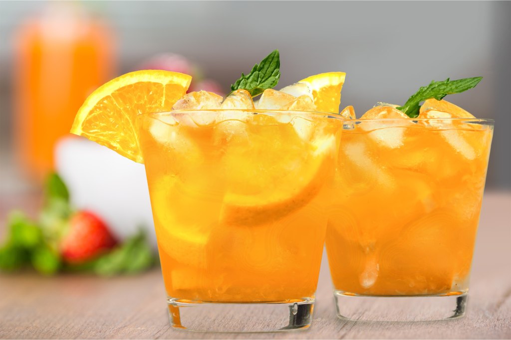 two glasses of orange punch