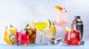 display of colorful summer mocktails in glasses