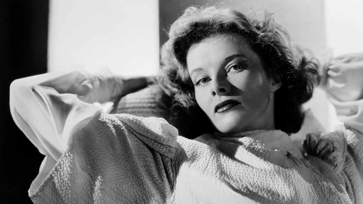 woman leaning back; katharine hepburn young