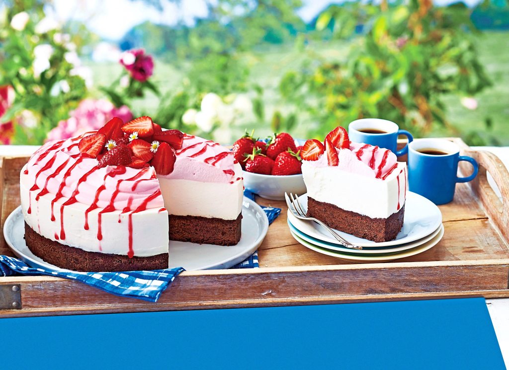 Strawberry yogurt cheesecake