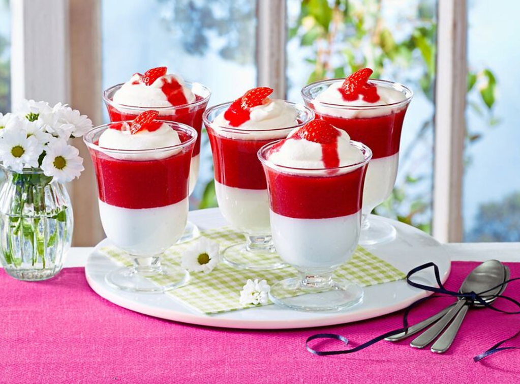 Strawberry Coconut Parfait Jell-O desserts