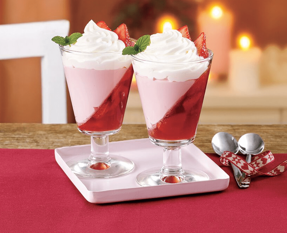 Strawberry Jell-O parfait dessert