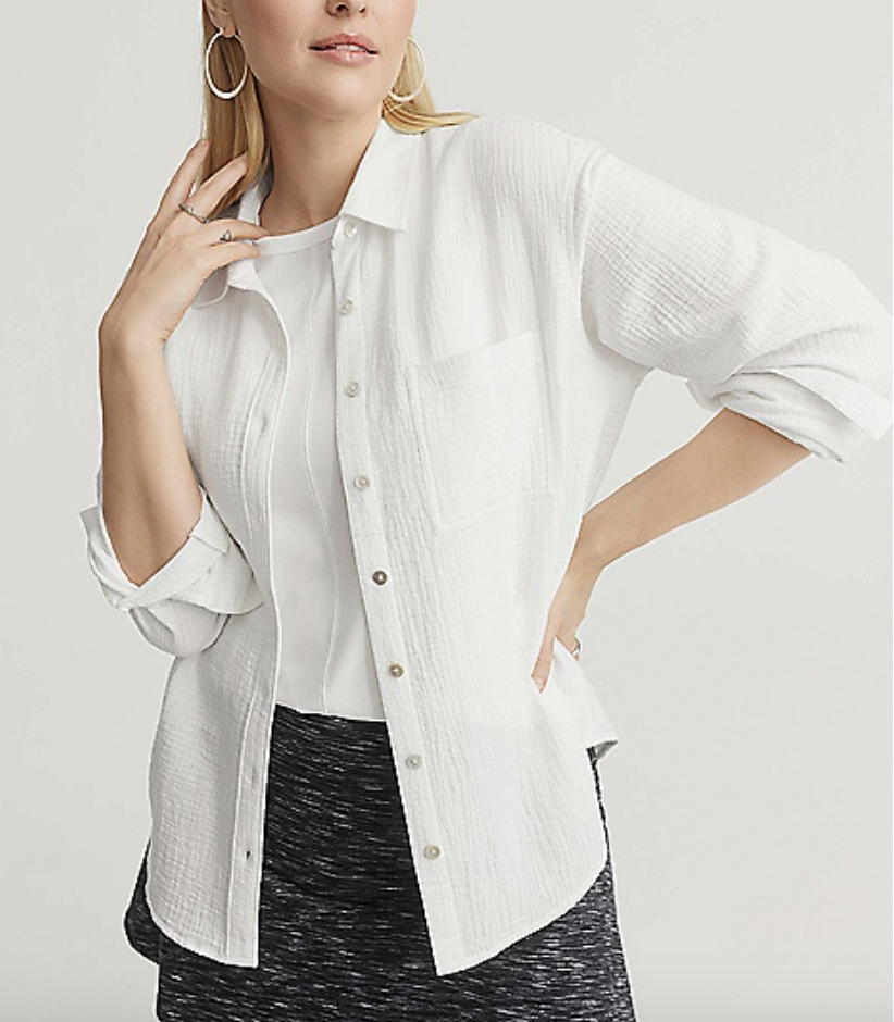 Cool Cotton Relaxed Button Up Shirt