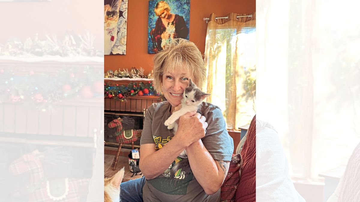 “Special-needs cats can live good lives if given the chance,” says Michele, with Pancake