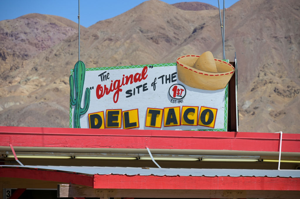 View of the first Del Taco restaurant, the best fast-food restaurant in 2024, in Yermo, California