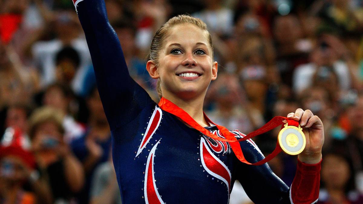 girl with gold medal; shawn johnson olympics