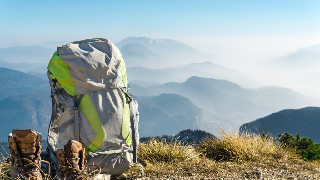 Hiking Pack and equipment in nature