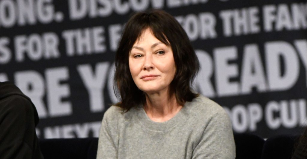 Actress Shannen Doherty speaks during a Q&A session at MegaCon Orlando 2024 at Orange County Convention Center on February 04, 2024 in Orlando, Florida.