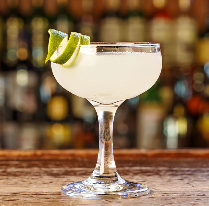 Traditional daiquiri made with rum, lime and simple syrup