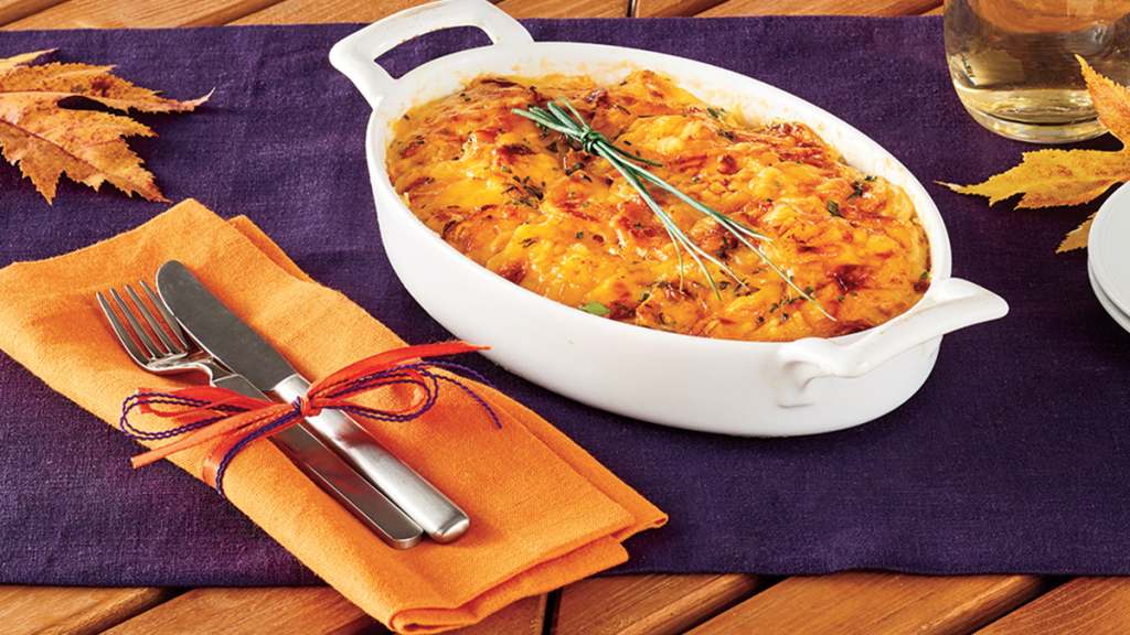 Creamy sweet potato gratin