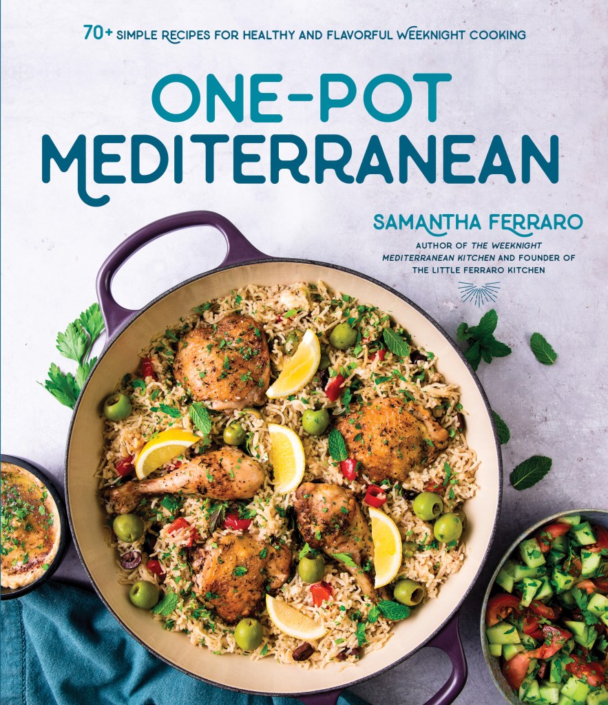 Book cover for One-Pot Mediterranean by Samantha Ferraro WW Book club