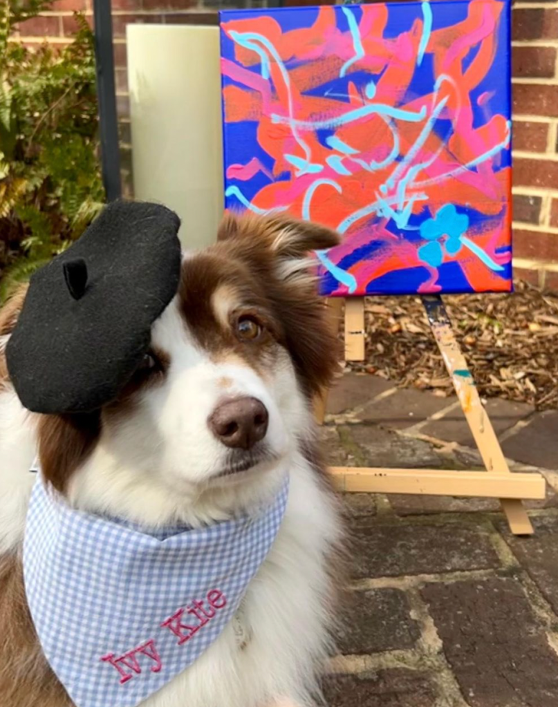 Ivy with vibrant painting