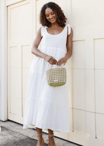 Marcy Midi Dress in White