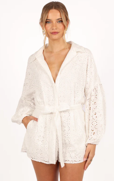 Ellia Romper in Off White