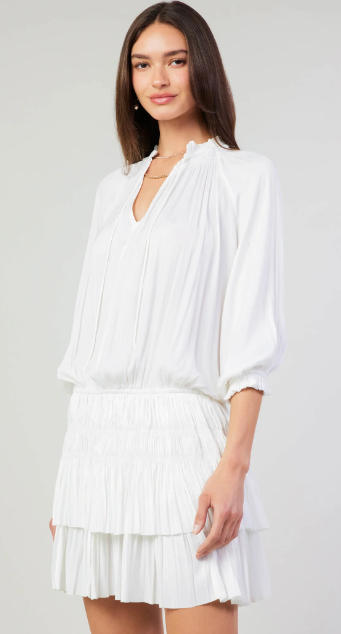 Aurelie Pleated Mini Dress