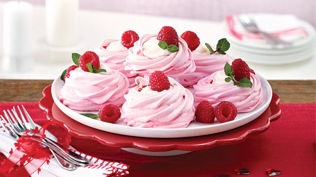 4.	Tickled Pink White Chocolate-Raspberry Meringues