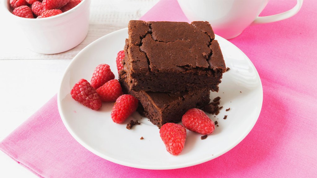 Protein brownie made with black beans on a plate