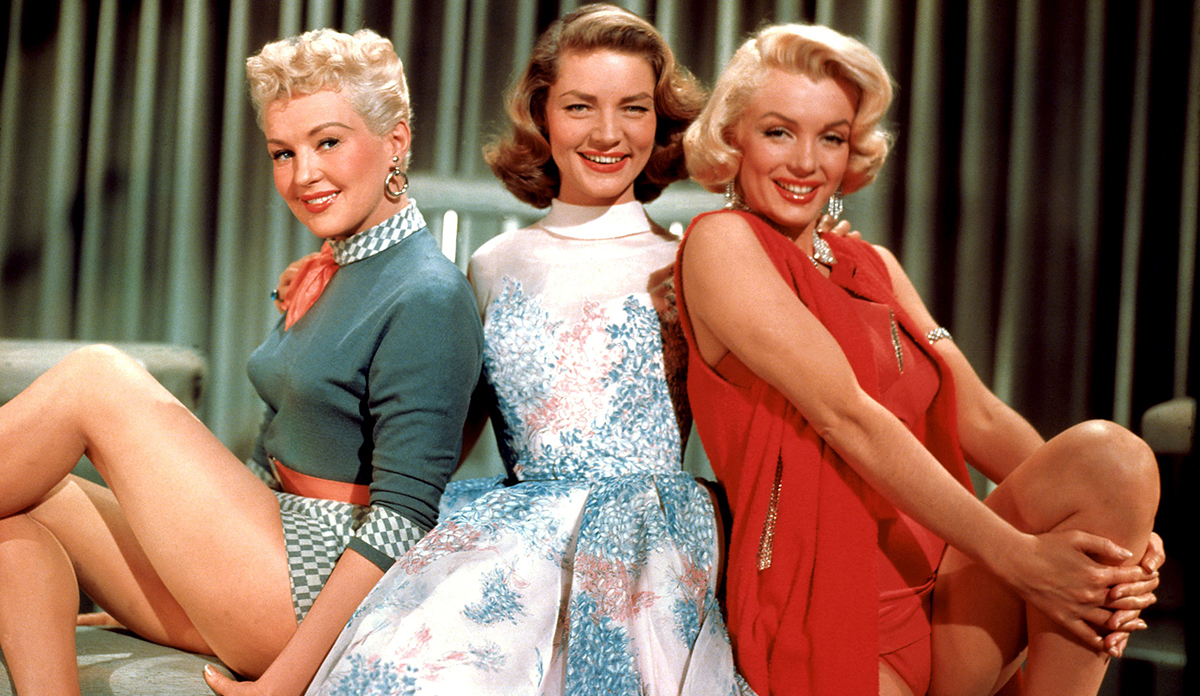 Betty Grable, Lauren Bacall and Marilyn Monroe
