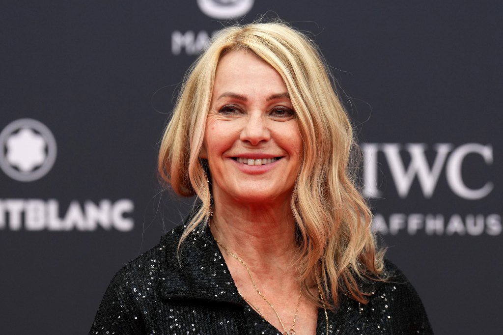Nadia Comăneci arrives at the Laureus World Sports Awards at Galería De Cristal on April 22, 2024 in Madrid, Spain.