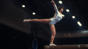 Nadia Comaneci from Romania during her routine on the balance beam at the 1980 Olympic Games