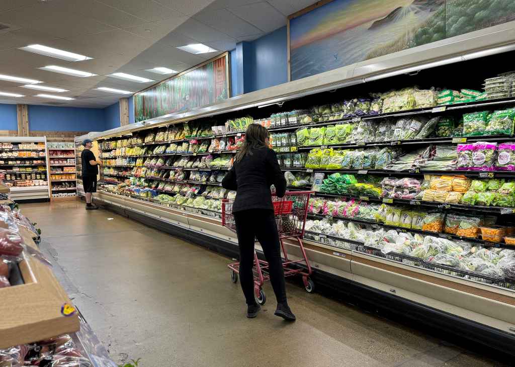 People shopping inside Trader Joe's