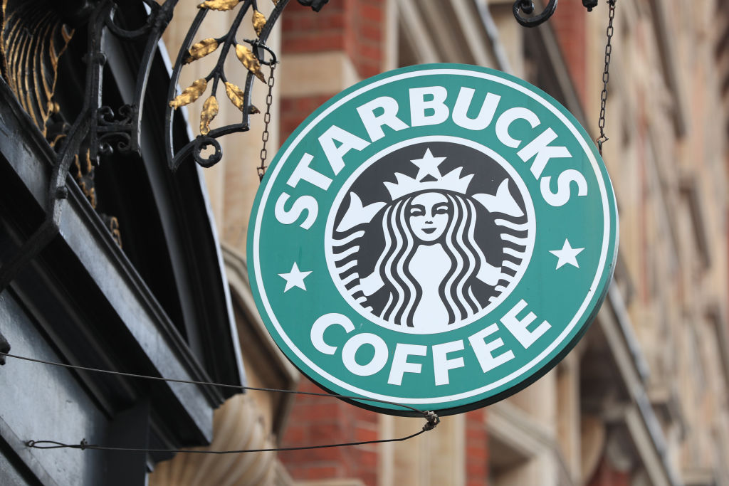 starbucks coffee sign outside storefront