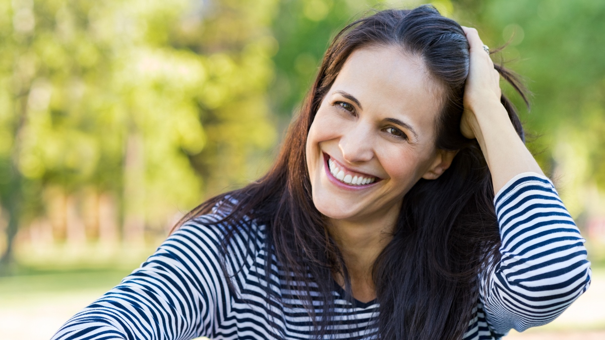 mature woman with thick hair