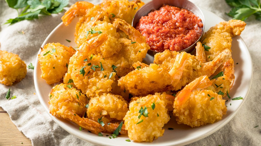 A recipe for crispy coconut shrimp as part of our guide on how to reheat shrimp
