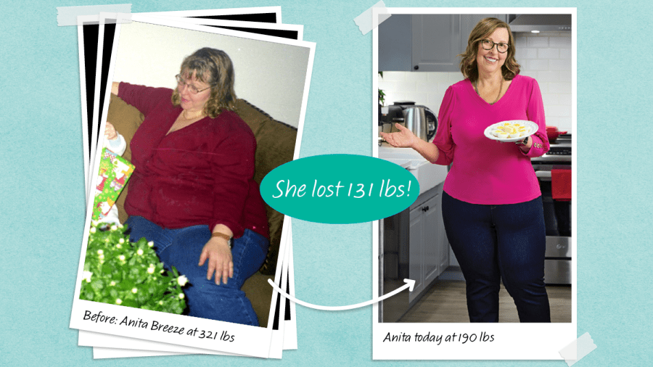 Before and after photos of Anita Breeze who lost weight with the carnivore diet