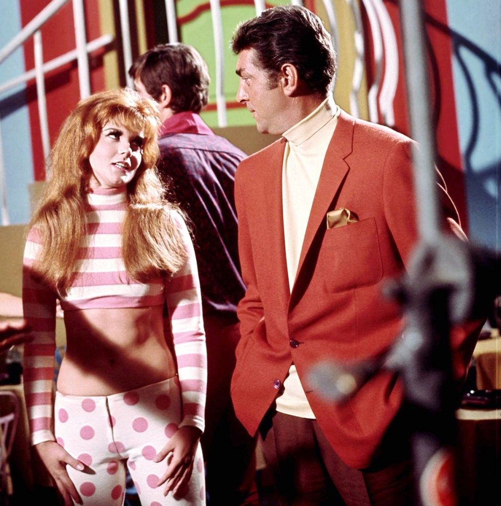 Actress Ann Margret and Dean Martin in a scene from the movie "Mudrerers' Row" which was released in 1966