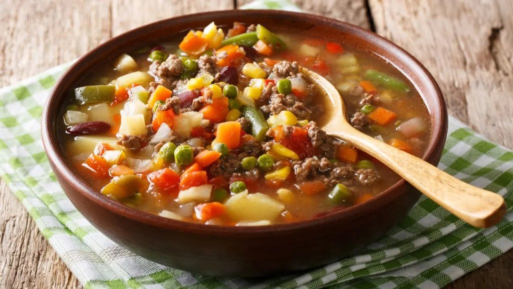 Hamburger Soup as part of a recipe roundup of budget-friendly meals
