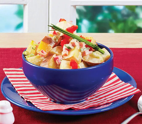 Honey-Mustard Potato Salad as part of a recipe roundup of budget-friendly meals