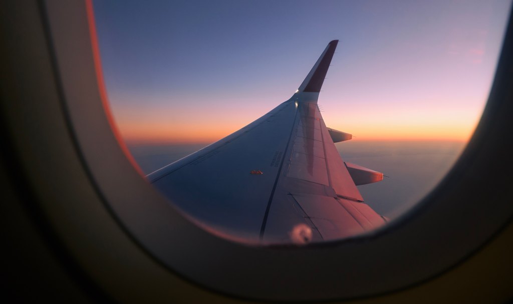 looking outside plane window