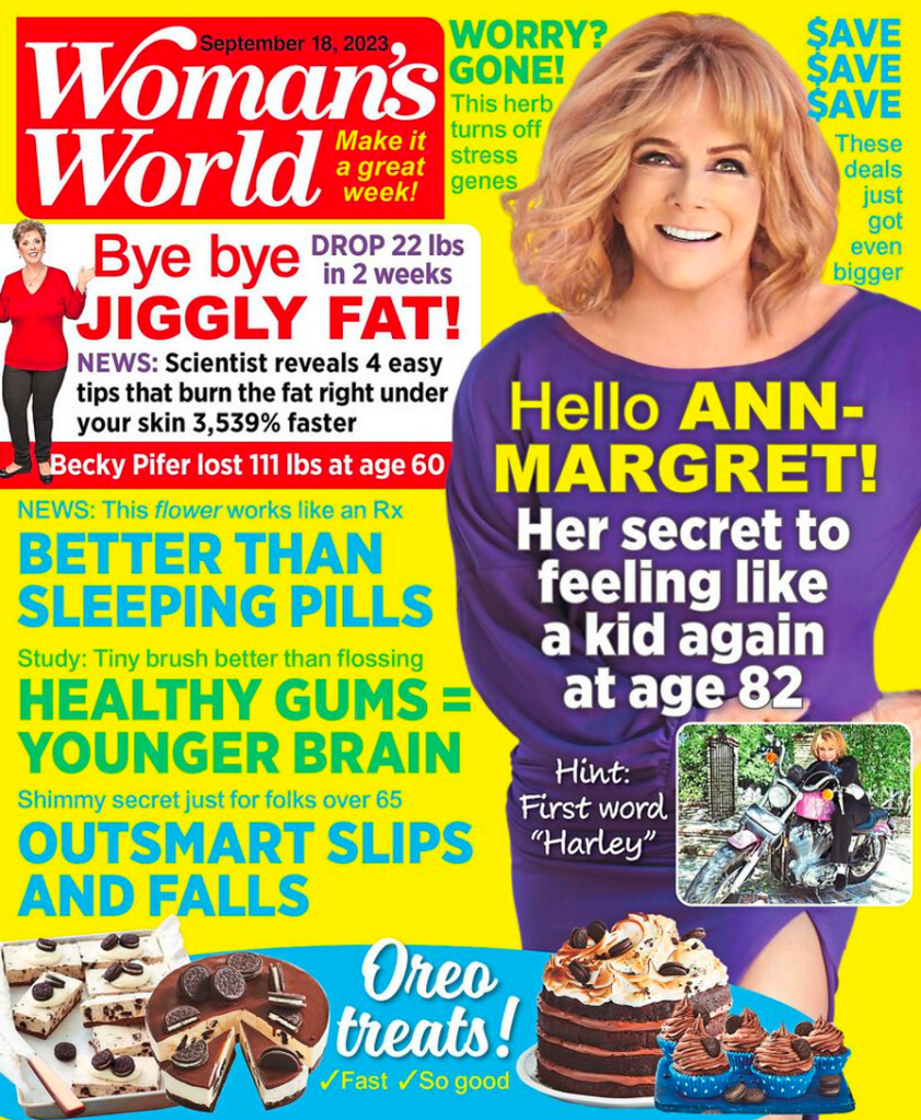 Ann-Margret on the cover of Woman's World magazine