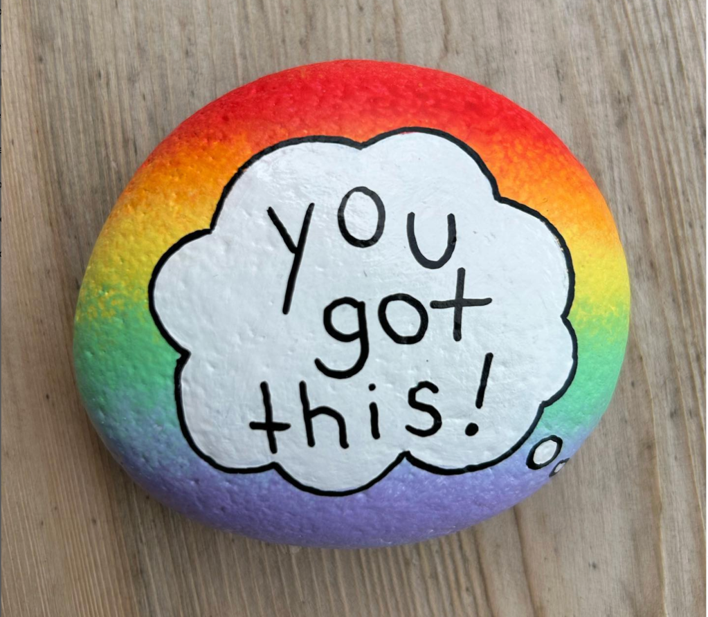 Inspirational painted rock