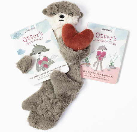 Slumberkins Otter Snuggler & 2 Board Books Complete Set Bundle