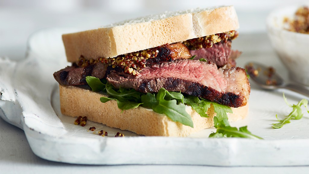 A steak sandwich that features sirloin seasoned with Texas Roadhouse steak seasoning
