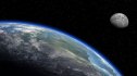 Earth with moon, showing North America