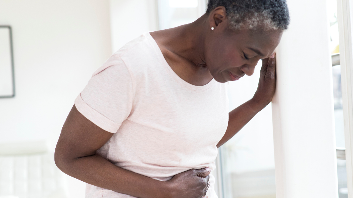 woman having stomach pain