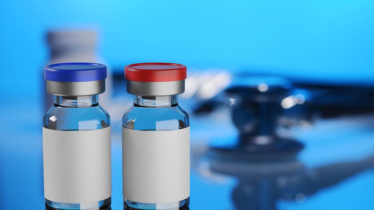 Two vials of medicine