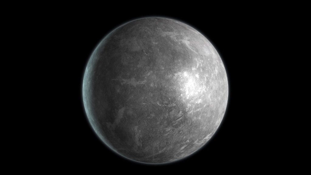 Mercury planet isolated on black background. 3D render.
