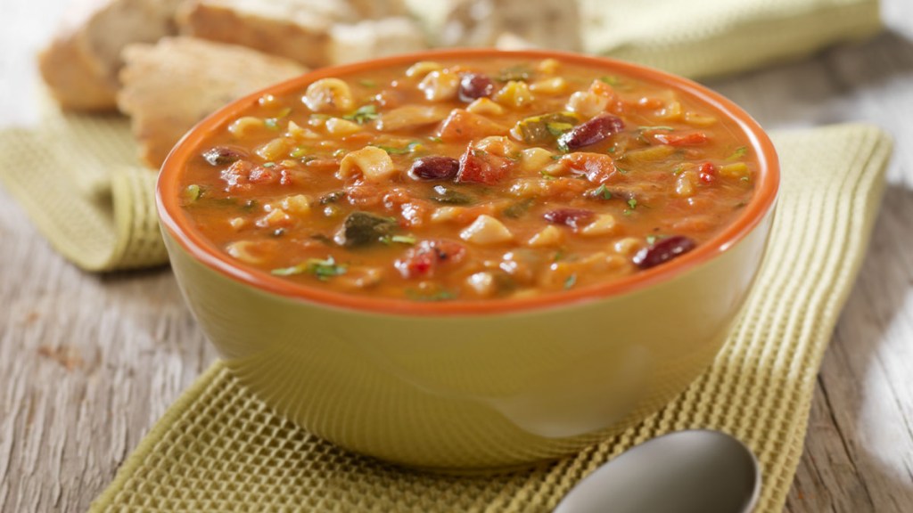 Bowl of minestrone soup